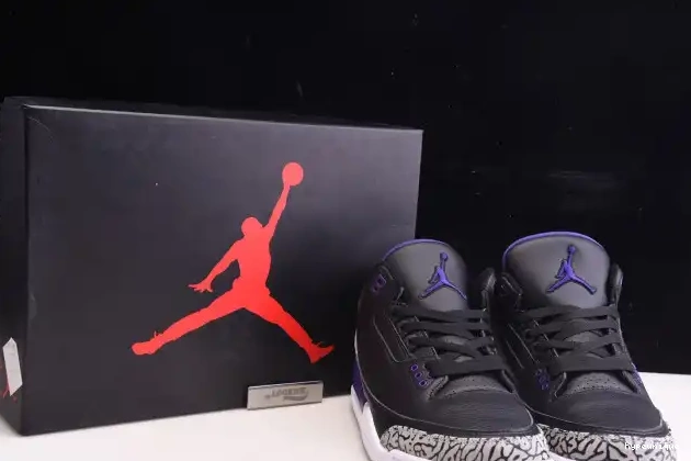 HYPE Black 3 Court CT8532-050 Jordan Air Retro Purple 0612